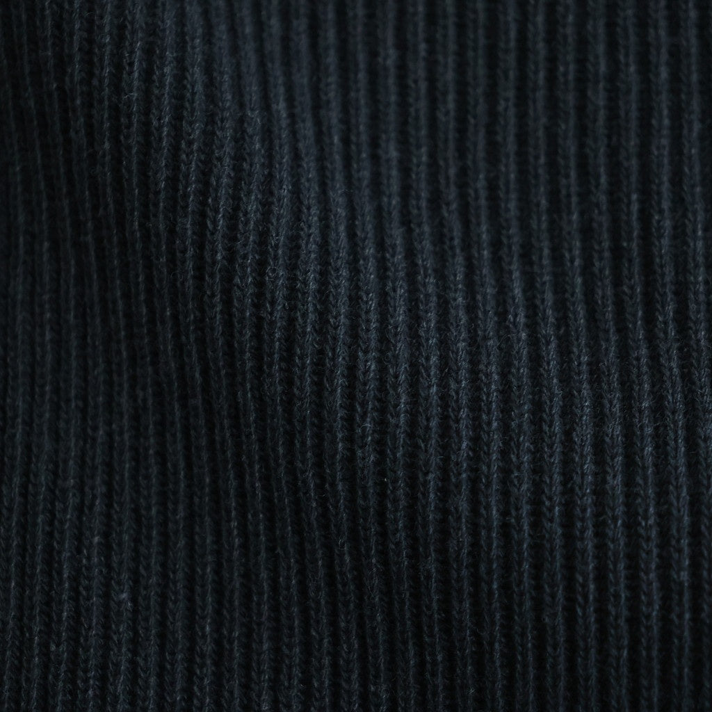 SUPER FINE WOOL RIB KNIT ZIP CARDIGAN #TOP BLACK [A26AC01RK]