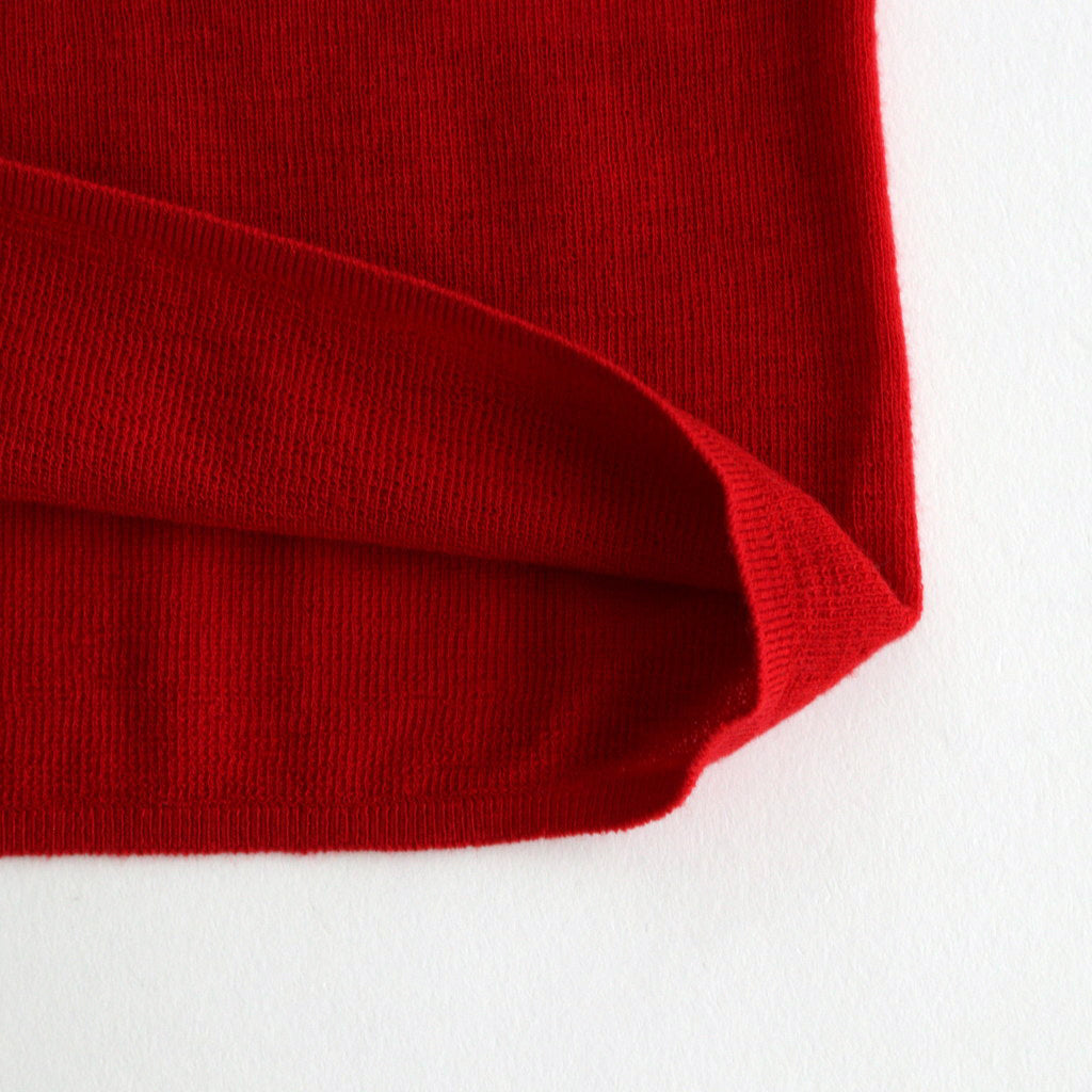 ROYAL WOOL CIRCULAR RIB HENRYNECK SWEATER #RED [KRAGCW0703]