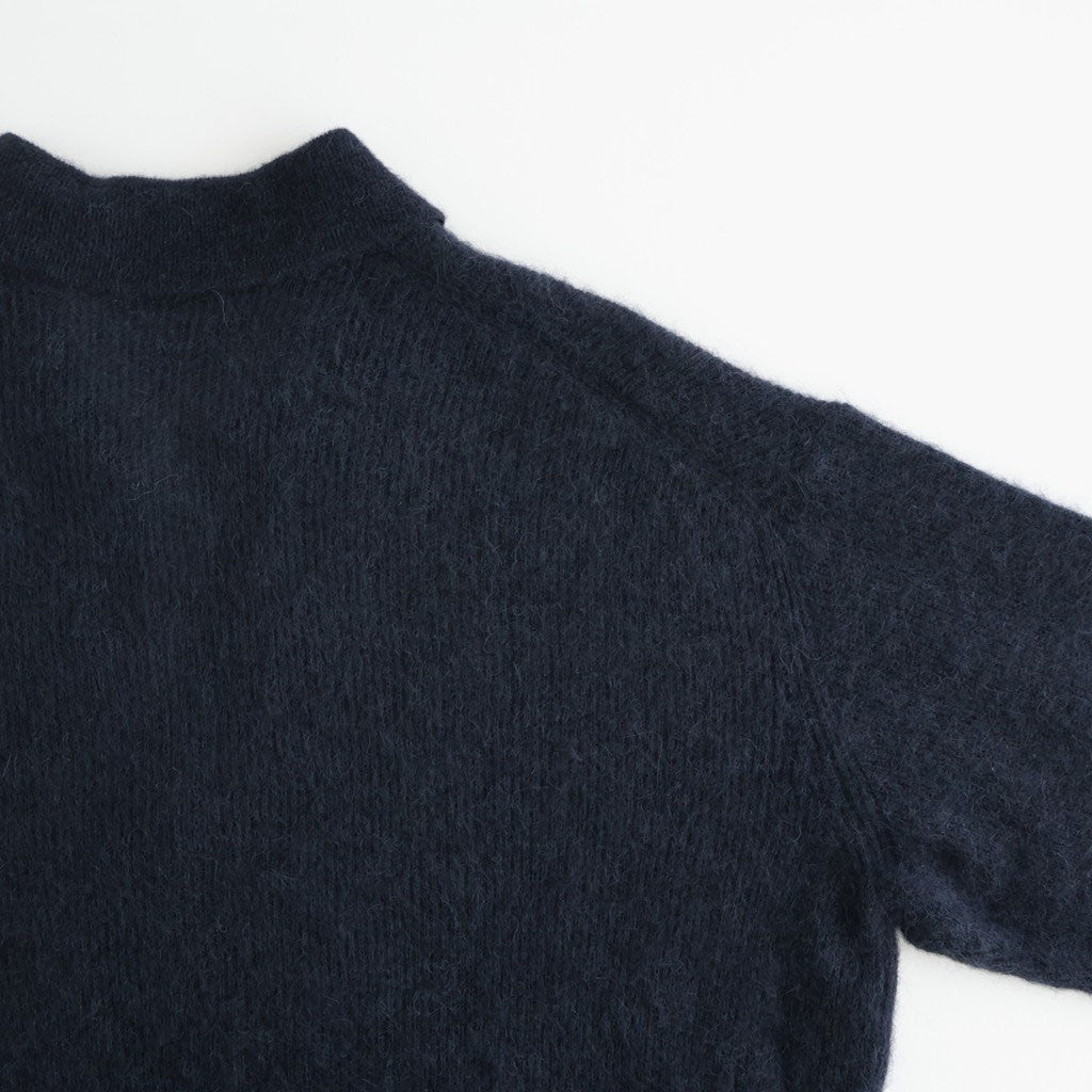 BABY SURI ALPACA SHEER KNIT SKIPPER POLO #NAVY [A26AP02AK]
