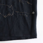 EMBROIDERY OPEN COLLAR SHIRT #NAVY [YK25SS001004SH]