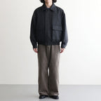 CASHMERE MOLESKIN ZIP BLOUSON #TOP CHARCOAL [A26AB02CM]