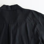 CUPRO TWILL OVERSIZED OPEN COLLAR SS SHIRT #BLACK [ST.1153]