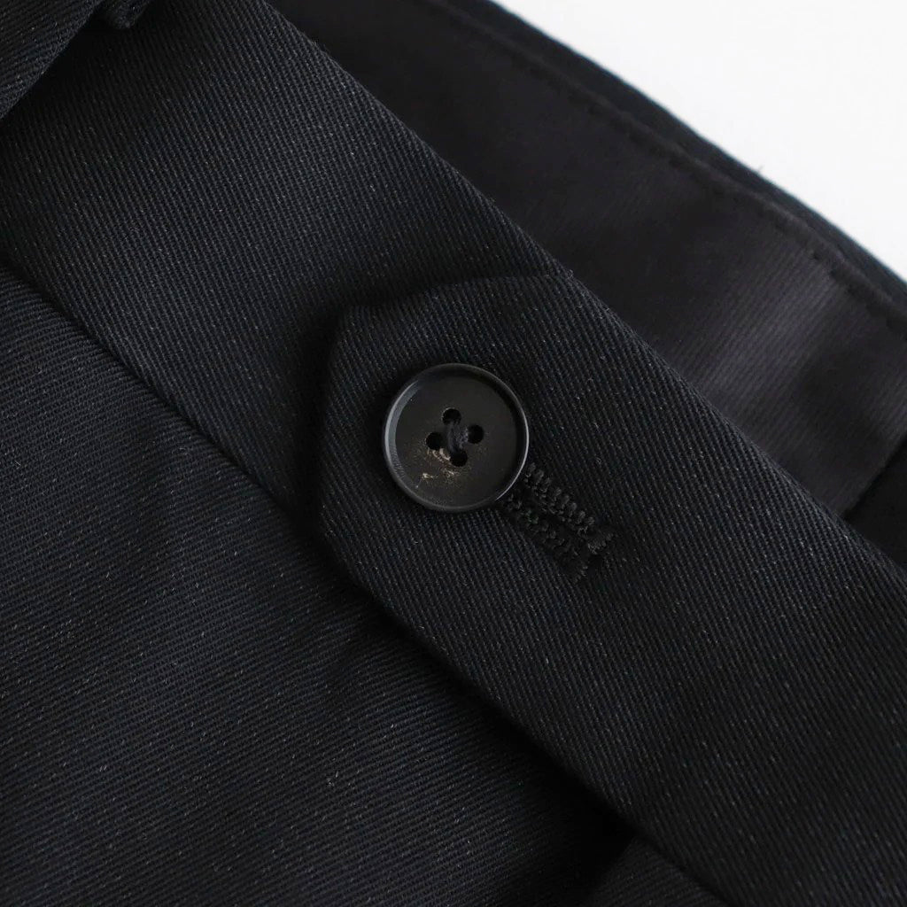 LIGHT WOOL MAX GABARDINE TWO-TUCK SLACKS #TOP BLACK [A26AP03MG]