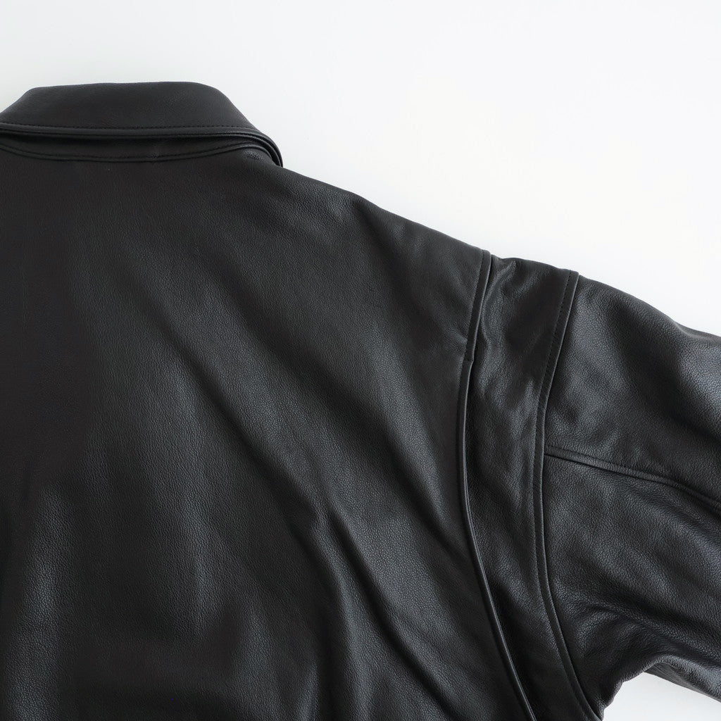 Leather Flight Jacket #BLACK [YK25FW01017B]