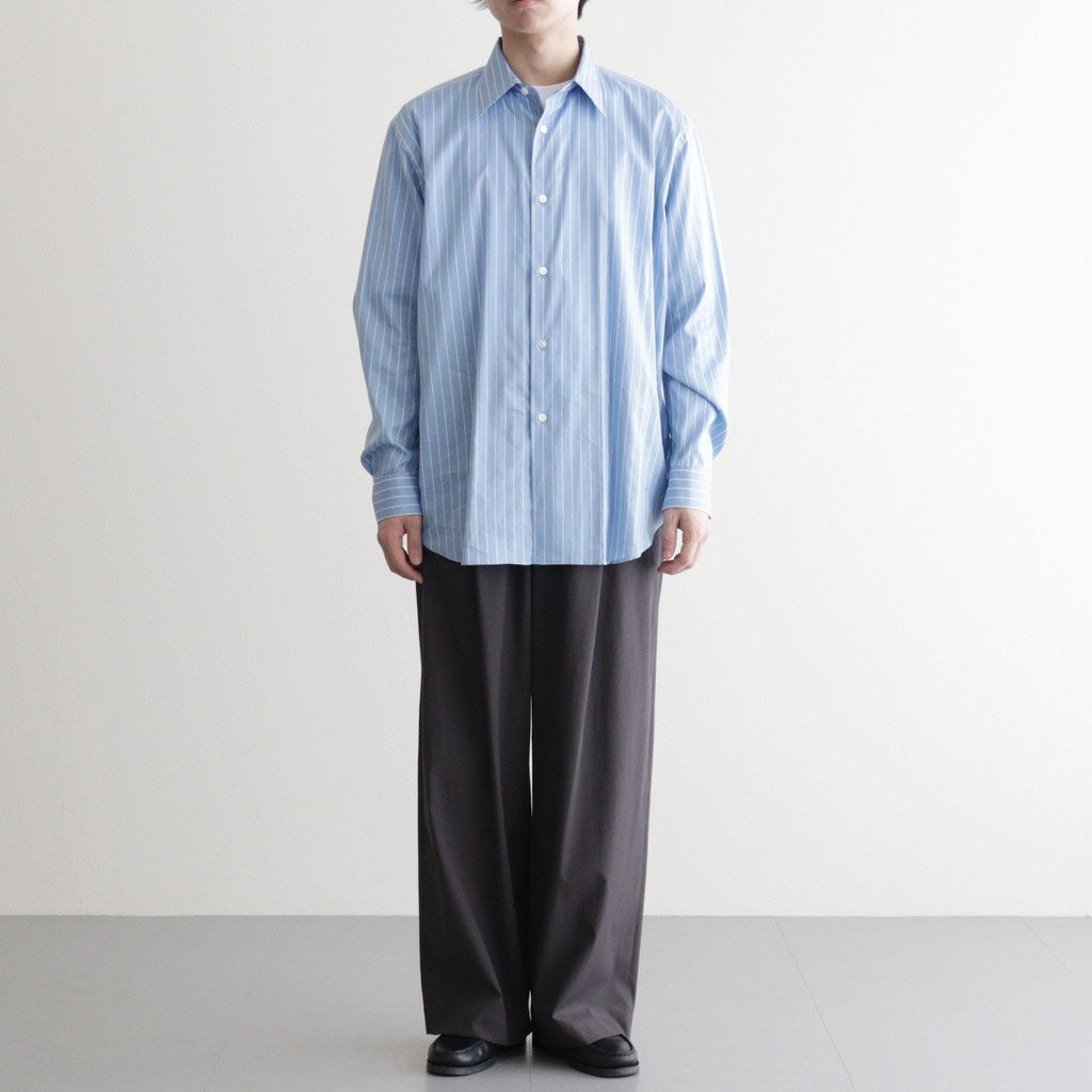 COTTON SILK STRIPE SHIRT #SAX BLUE STRIPE [A26SS01CS] - ciacura