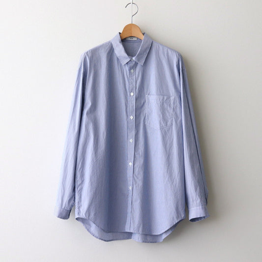 GIZA BROAD WASHED SHIRT #NAVY STRIPE [BLAGGM1004]