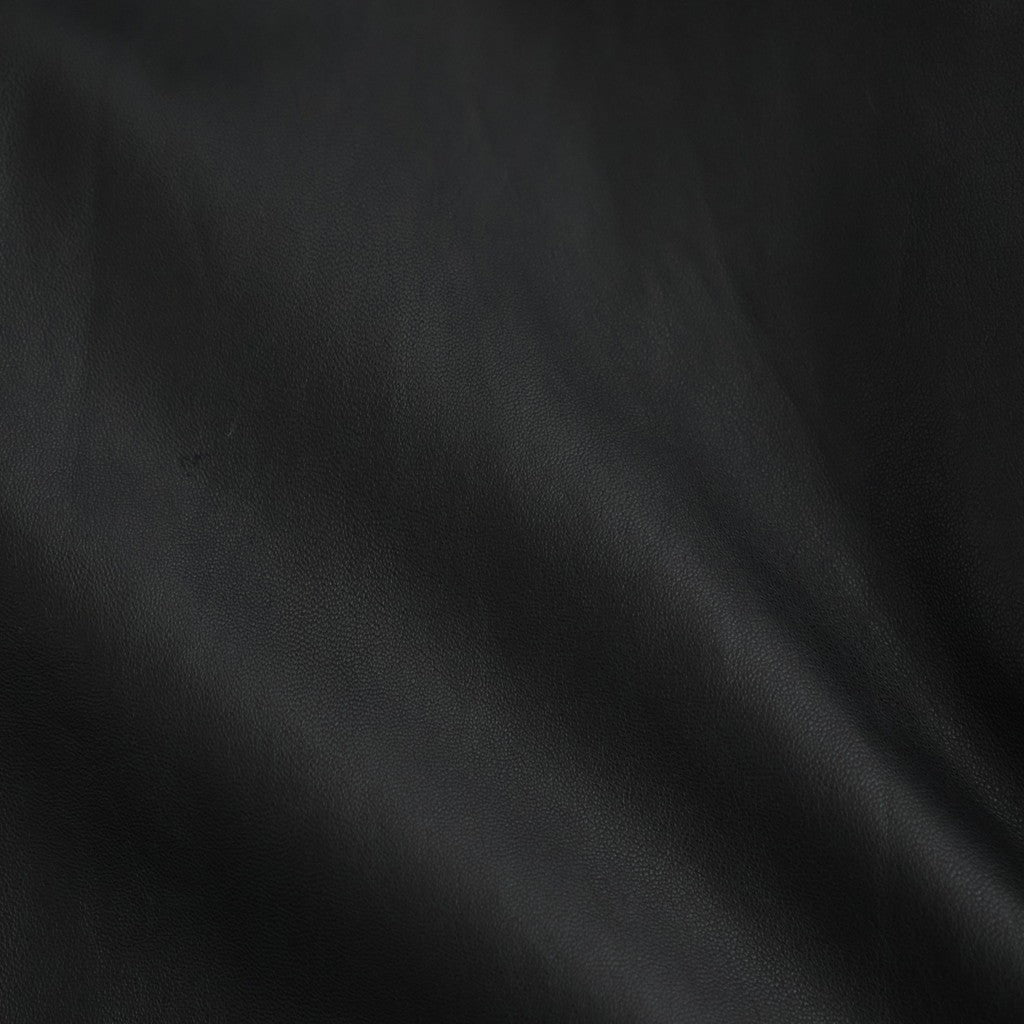 REVERSIBLE WOOL TWISTED TWILL / SHEEP LEATHER HALF COAT #BROWN CHAMBRAY × BLACK [A26AC01AN]