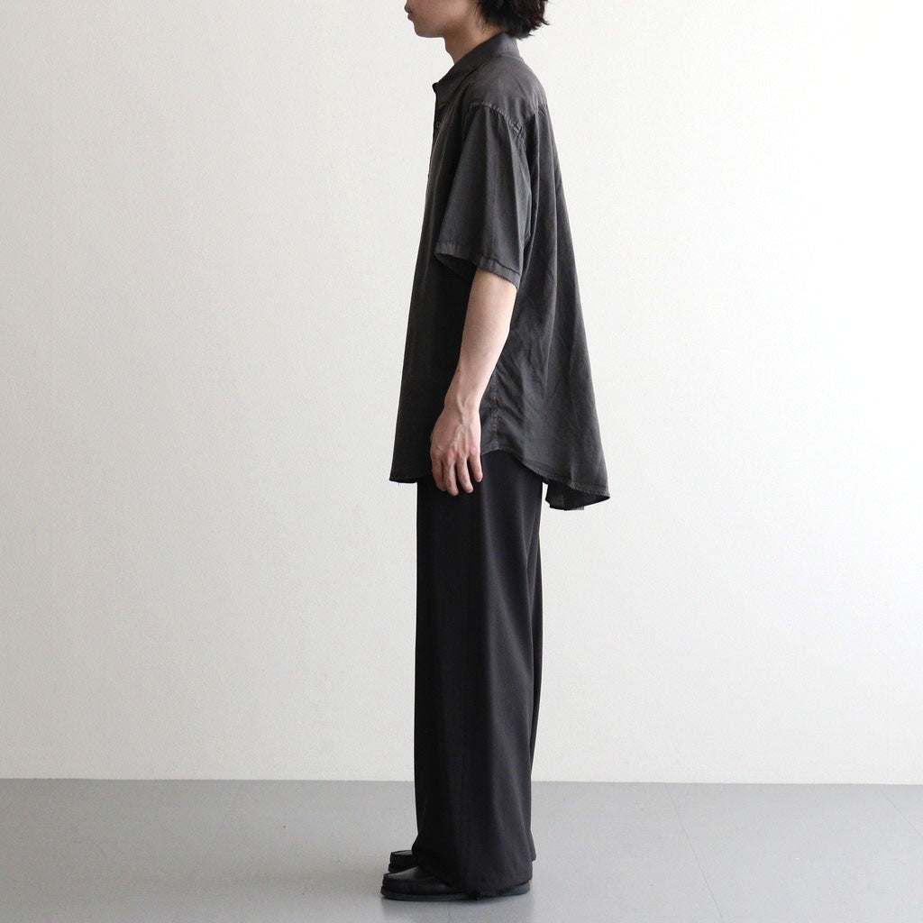 COTTON SILK GARMENT-DYED LOOSED SHIRT #CARBON [YK26SS01289SH]