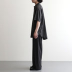 COTTON SILK GARMENT-DYED LOOSED SHIRT #CARBON [YK26SS01289SH]