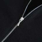 COTTON CASHMERE SWEAT ZIP HOODY #BLACK [ST.1469]