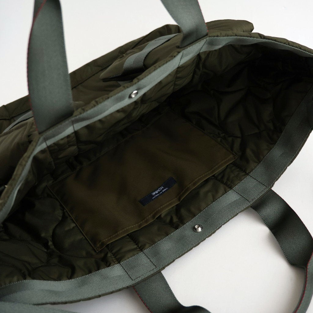ナイロンツイルキルト 2WAY トートバッグ #KHAKI [HR-K206-051]