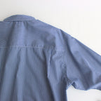 綿ストライプ ギャザーシャツ #NAVY×WHITE [HO-B006-051]