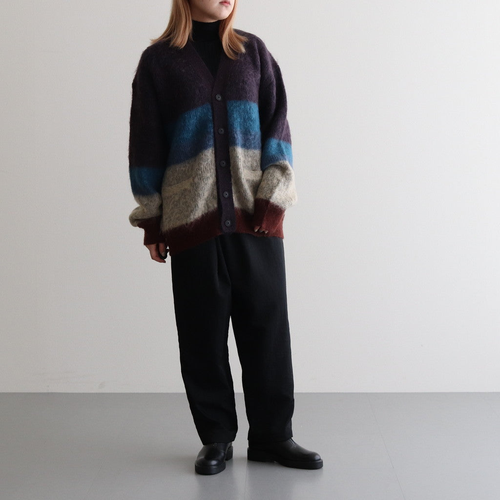 MOHAIR BORDER CARDIGAN #PURPLE [YK23FW0571S]