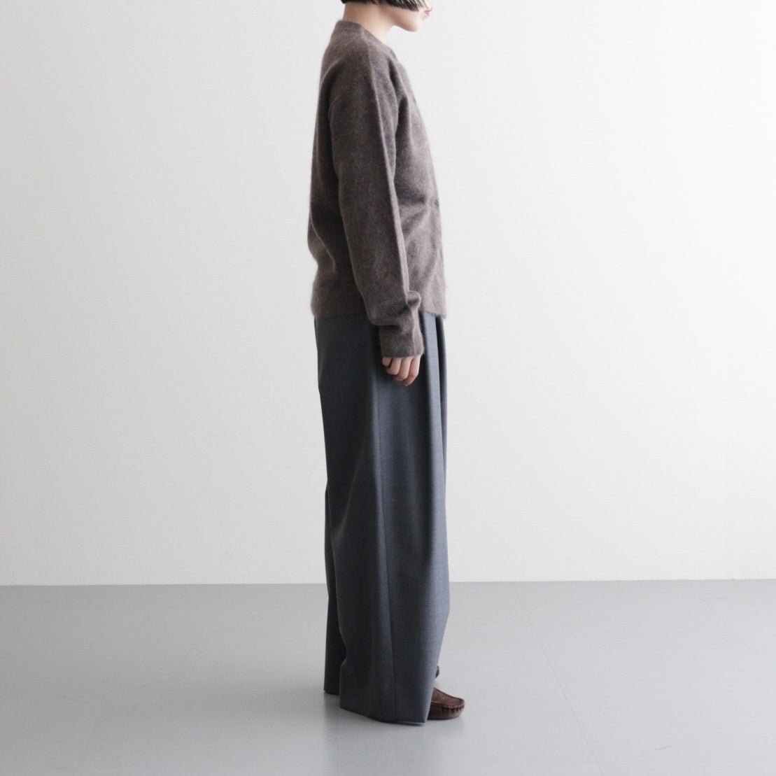 ROYAL CASHMERE FUR CREWNECK CARDIGAN #BROWN(035) [KRAGGW0903]