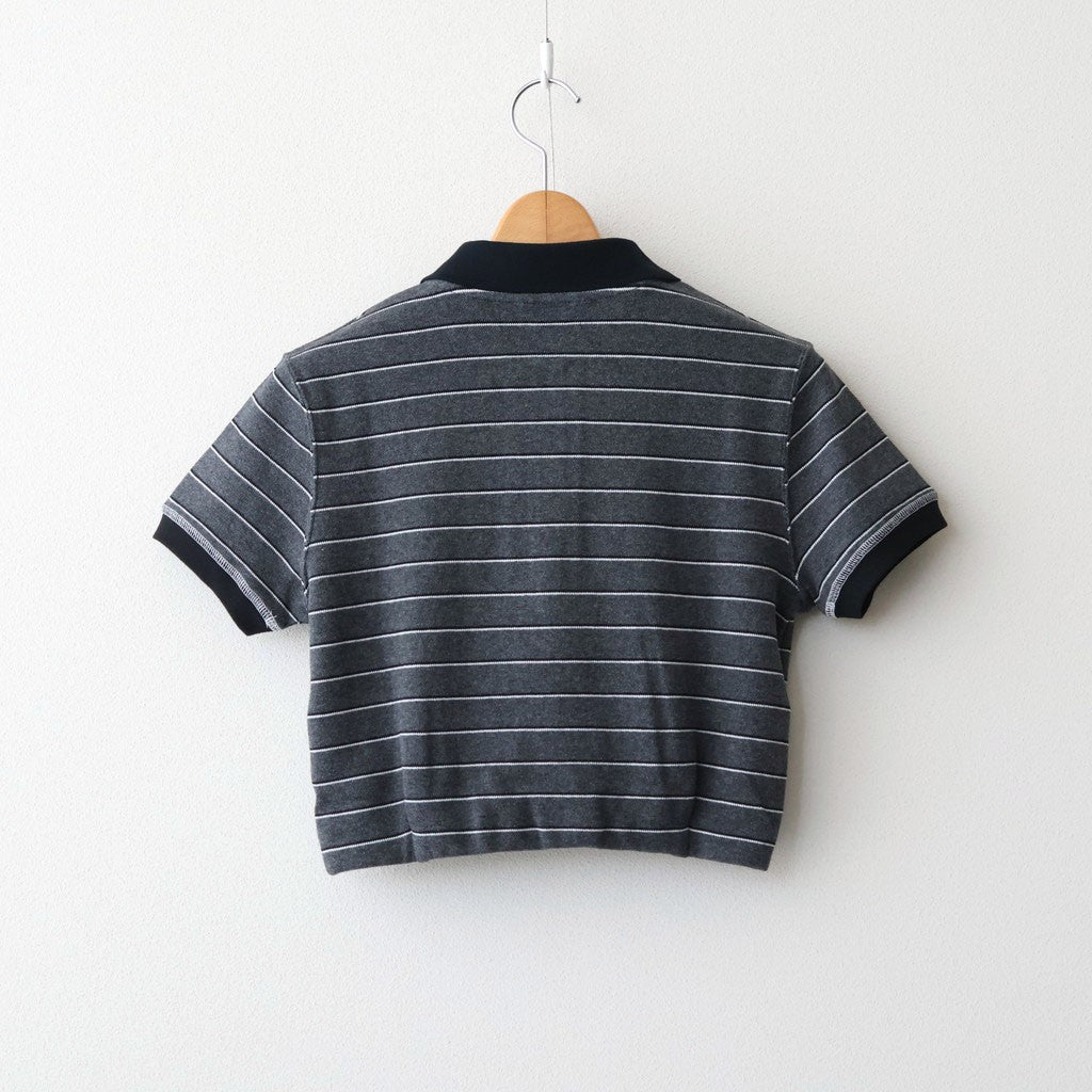 Border Polo Tops #C/GRY [12610606] - ciacura 三重県四日市市の