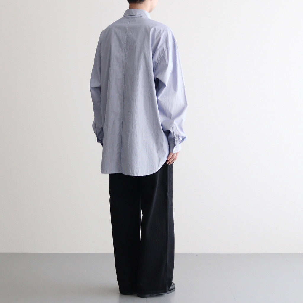 GIZA BROAD WASHED SHIRT #NAVY STRIPE [BLAGGM1004]