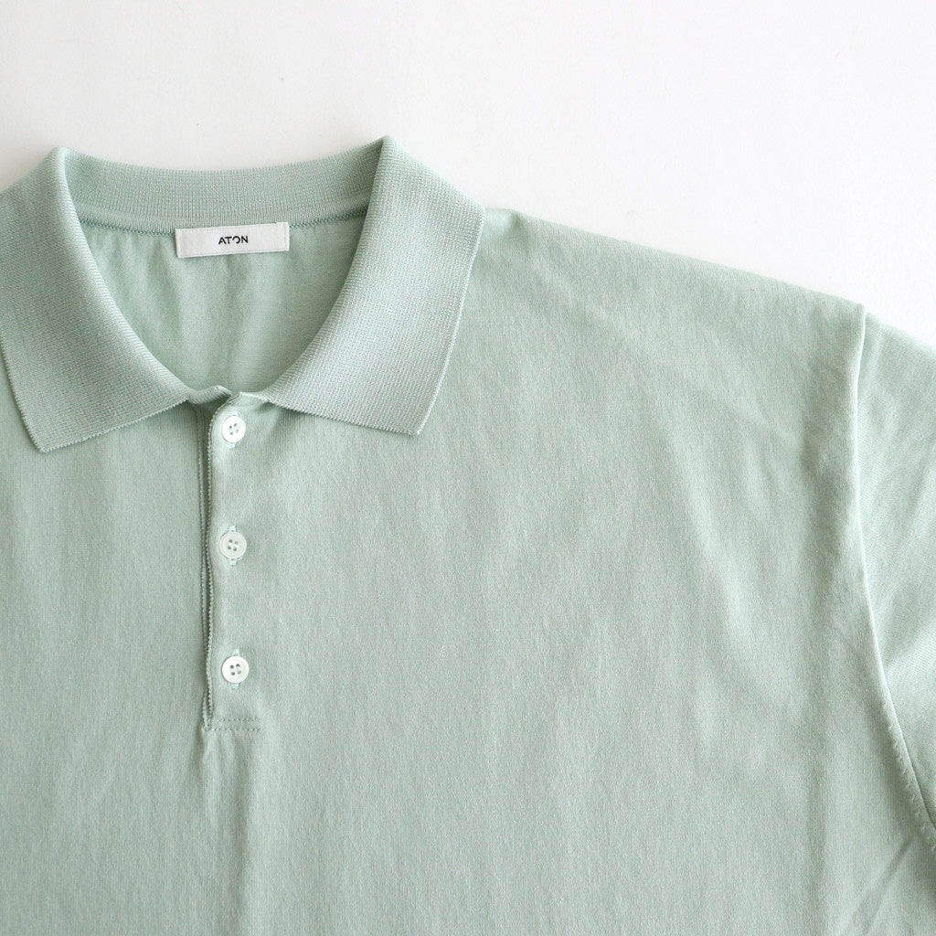 FRESCA KNIT HAIF SLEEVE POLO SWEATER #GREEN [KRAGGM0401]