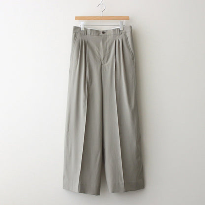 WOOL TROPICAL 3PLEATED WIDE-LEG TROUSERS #GRAYISH KHAKI [YK25SS0898P]