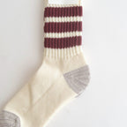 COARSE RIBBED OLDSCHOOL CREW SOCKS #BORDEAUX [R1255-SS26]