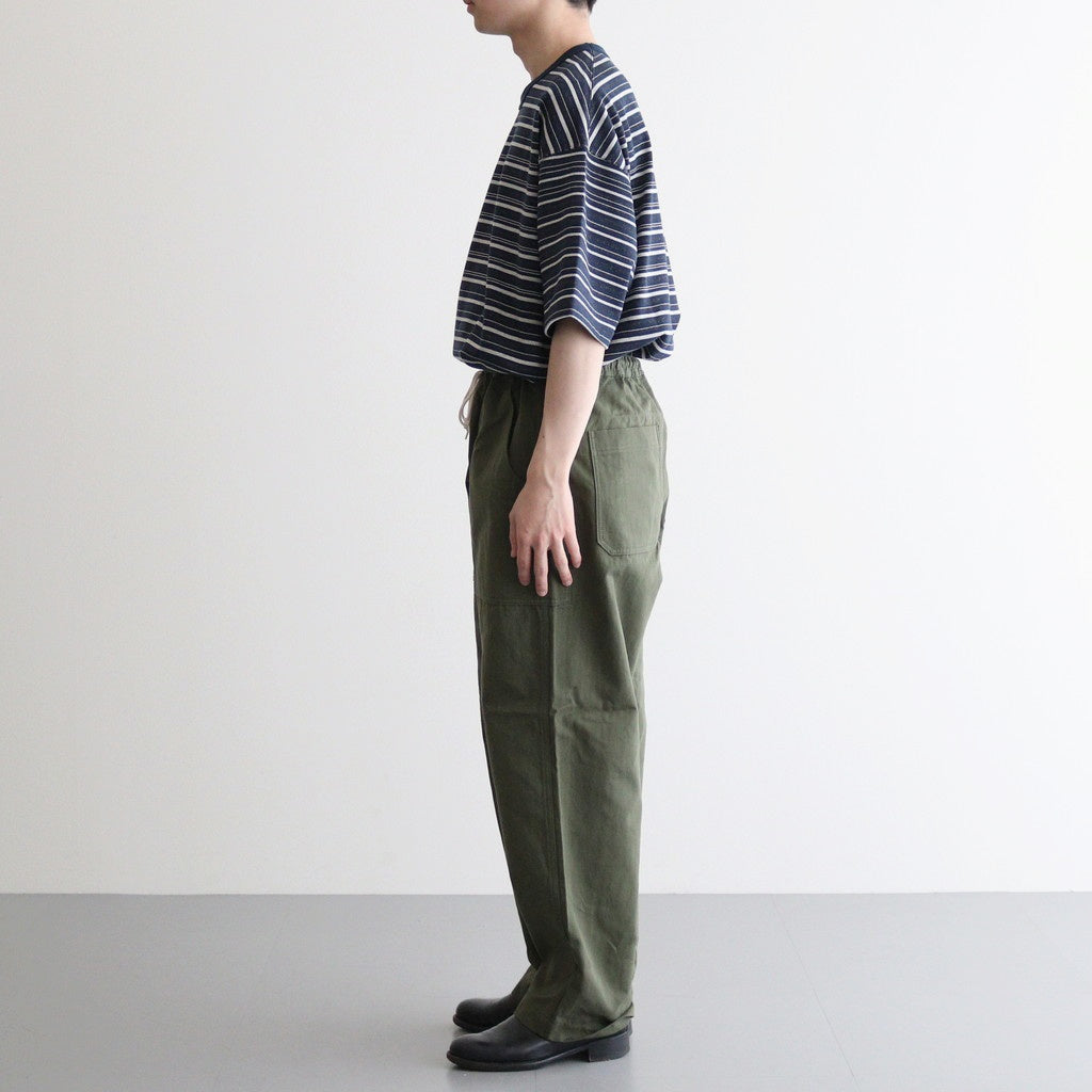 綿麻ヘリンボーン ベイカーパンツ #KHAKI [HO-P019-051]