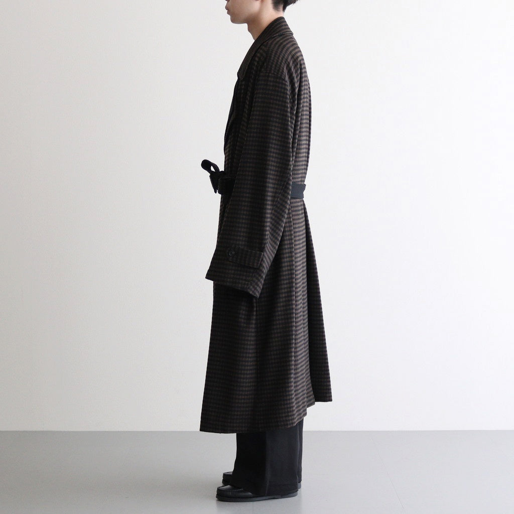 DOUBLE LAPELED DOUBLE BREASTED COAT #GINGHAM x BLACK [ST.603]