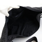 エステルグリッドチェック ショルダーバッグ #BLACK [HQ-K202-051]