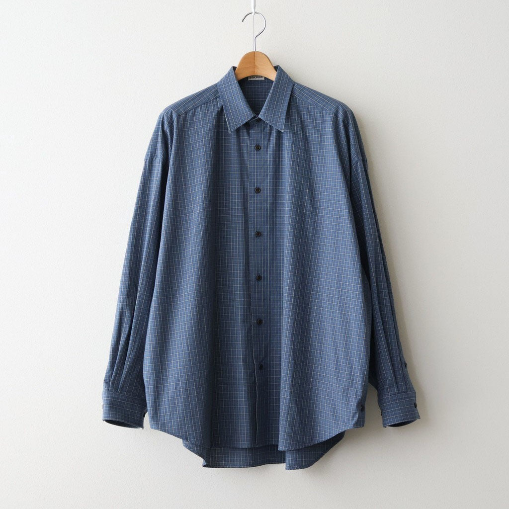 Cotton Check Cape Shirt #BLUE [I26SS-SH101A]