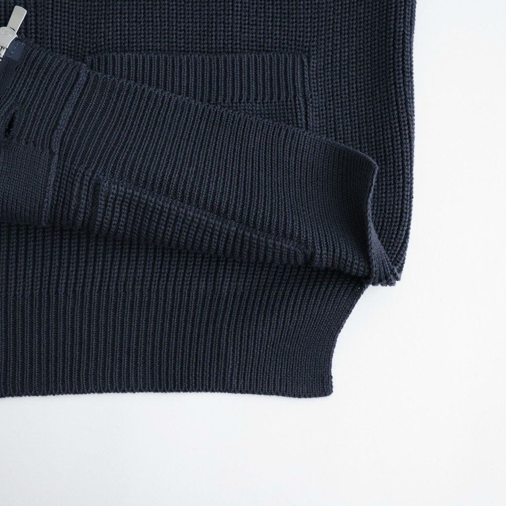 BATONER ウール梳毛片畔 Vネックカーディガン #CHARCOAL BLUE [HR-N002-051]