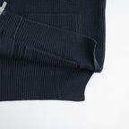 BATONER ウール梳毛片畔 Vネックカーディガン #CHARCOAL BLUE [HR-N002-051]