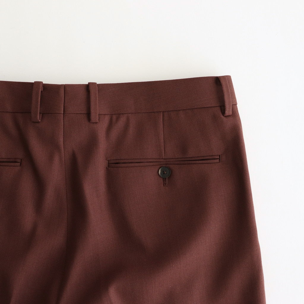WOOL KID MOHAIR HOP SACK TWO-TUCK SLACKS #BURGUNDY [A25SP02MH]