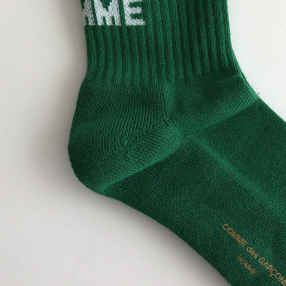 Cotton pile socks with logo #GREEN [HN-K501-051]