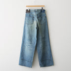 DESTRESSED MODERN DENIM WIDE CUT #FADED INDIGO [26440430]