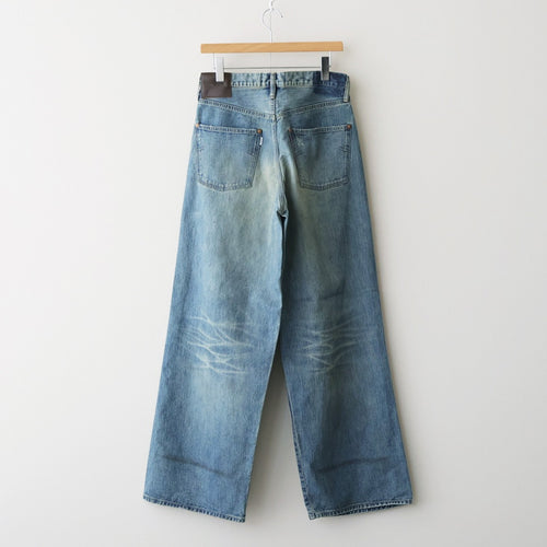 DESTRESSED MODERN DENIM WIDE CUT #FADED INDIGO [26440430]