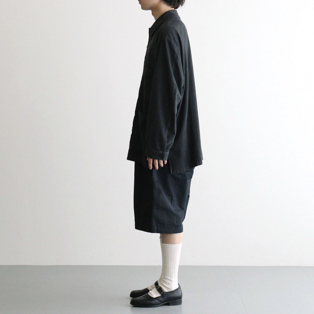 綿エステルジャカード ハーフパンツ #BLACK [HQ-P019-051]