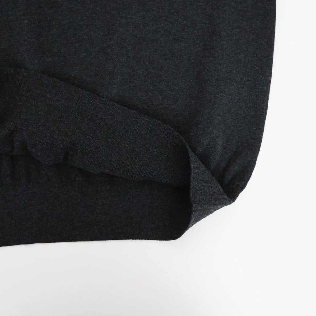 HIGH TWIST WOOL KNIT V-NECK P/O #CHARCOAL [A26AV02CK]