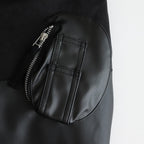 合皮MIXジップブルゾン #BLACK [HP-J011-051]