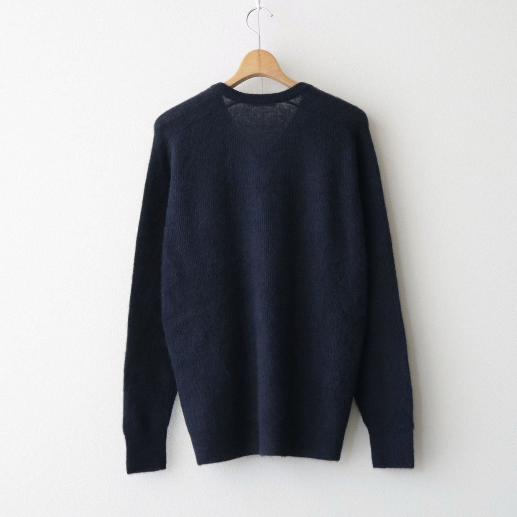 BABY SURI ALPACA SHEER KNIT V-NECK P/O #NAVY [A26AV03AK]