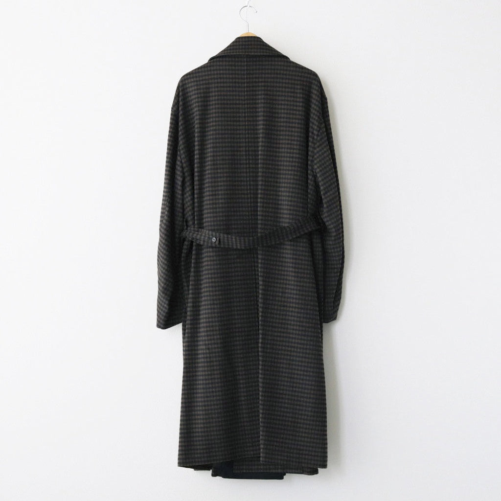 DOUBLE LAPELED DOUBLE BREASTED COAT #GINGHAM x BLACK [ST.603]