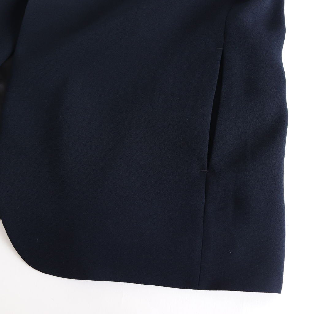 NNCJK｜アセテート&ポリエステルライトクレープダブルクロス ノーカラージャケット #NAVY [NK-NC905JK]