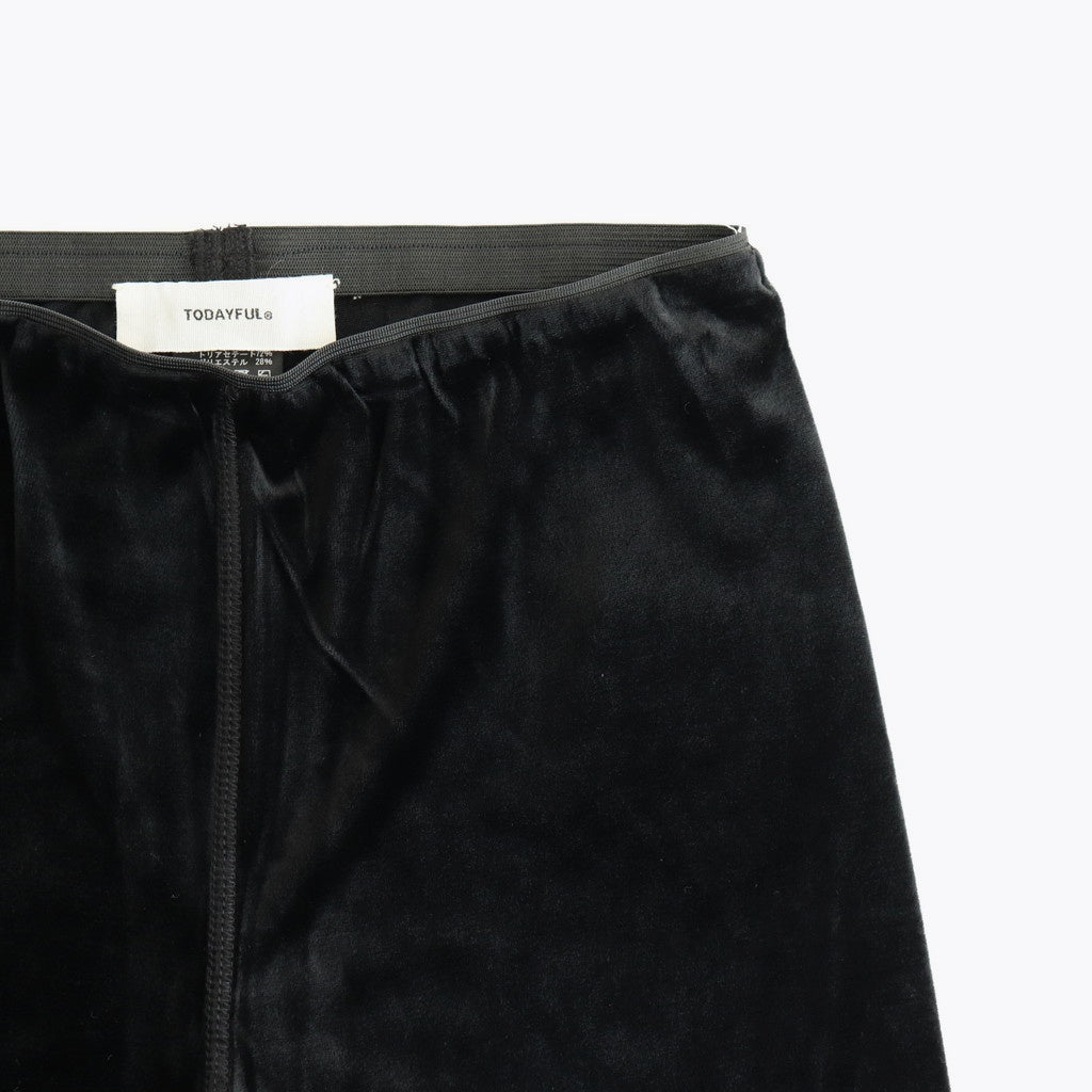 Velour Slit Leggings #BLK [12520707]