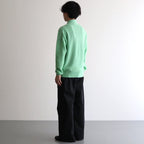 BABY SURI ALPACA SHEER KNIT SHIRT CARDIGAN #LIGHT GREEN [A24AC01AK]