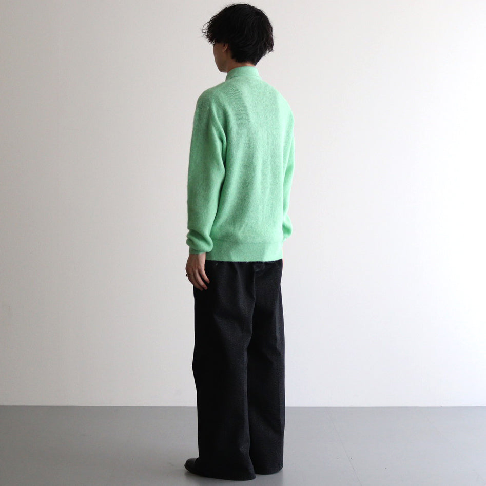 BABY SURI ALPACA SHEER KNIT SHIRT CARDIGAN #LIGHT GREEN [A24AC01AK]