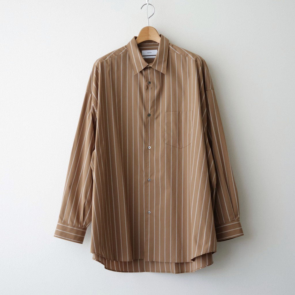 SIDOGRAS Brown Stripe L/S Oversized Regular Collar Shirt #BROWN [GM263-50345]