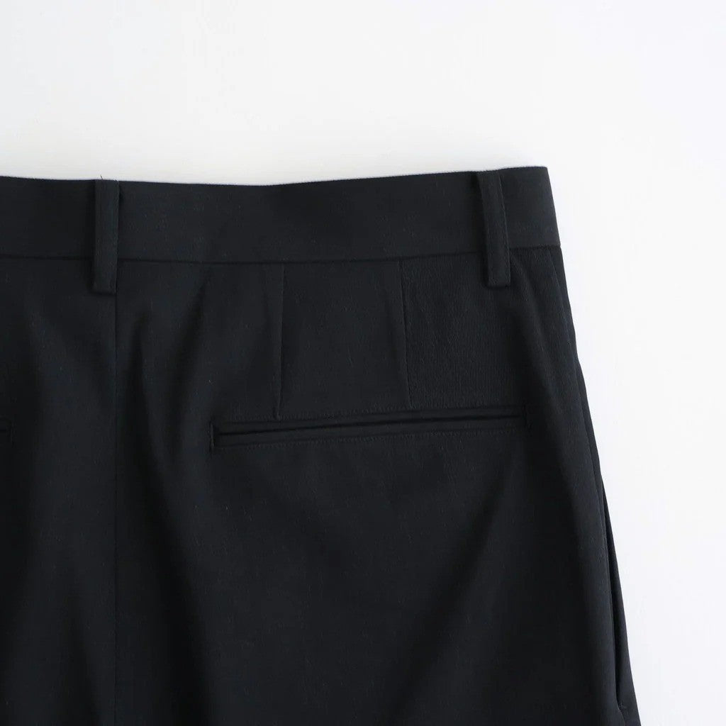 LIGHT WOOL MAX GABARDINE TWO-TUCK SLACKS #TOP BLACK [A26AP06MG]