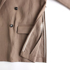 PAPER KERSEY SIDE OPEN DOUBLE-BREASTED JACKET #TAUPE [YK21SS0186J]