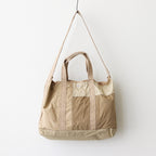 綿ナイロンリップパッチワーク トートバッグ #BEIGE [HO-K203-051]