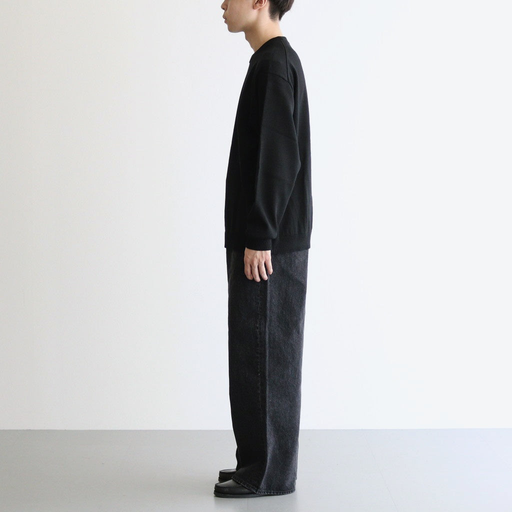 WOOL WASHI CREWNECK SWEATER #BLACK [KRAGGW0102]