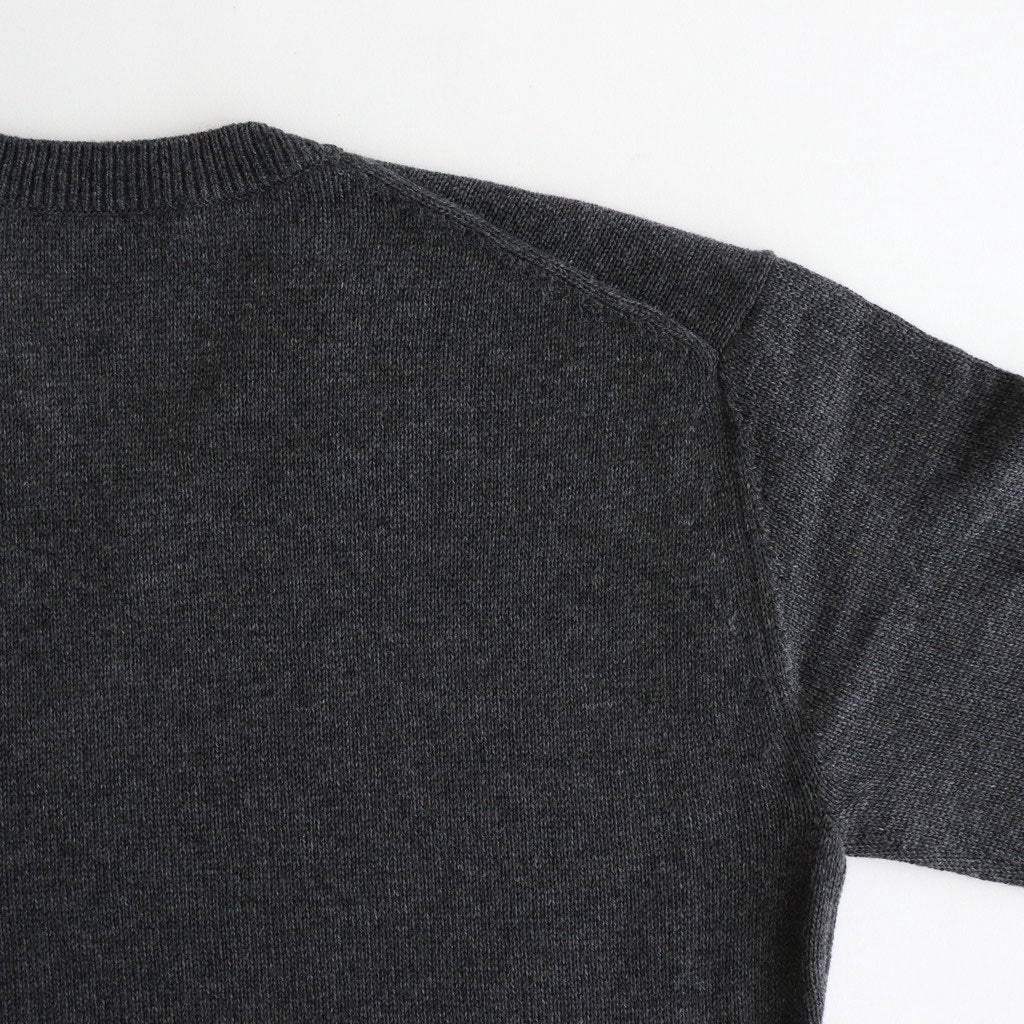 LIGHT CASHMERE KNIT V-NECK P/O #CHARCOAL [A25AV03CJ]