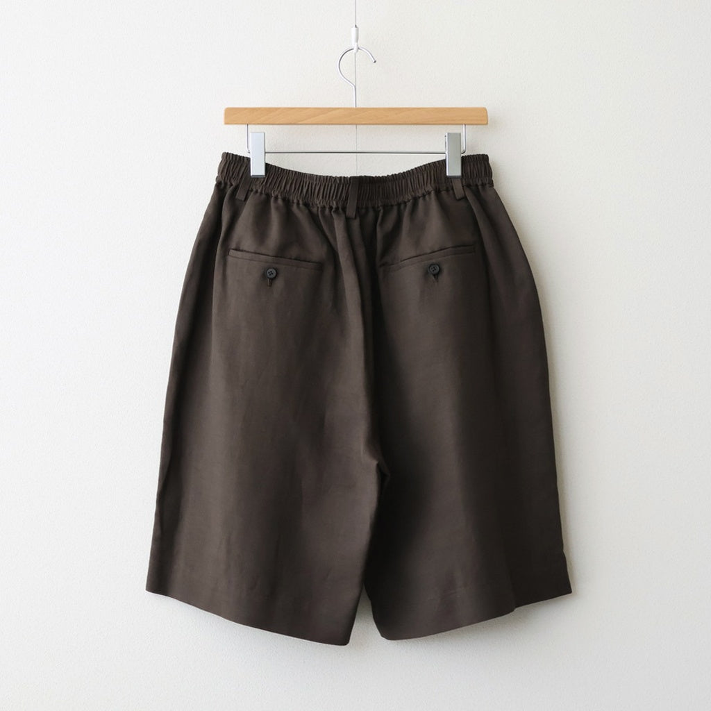 VIS/LI/RA TWILL WIDE EASY SHORT TROUSERS #KHAKI BROWN [ST.1437]