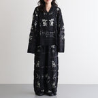 Embroidery Patchwork Trousers #BLK [12610719]